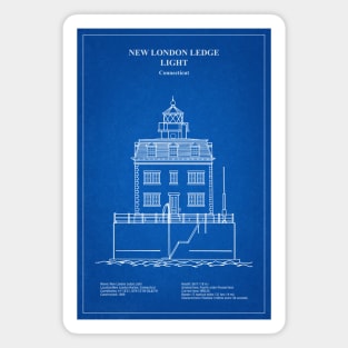 New London Ledge Lighthouse - Connecticut - AD Magnet